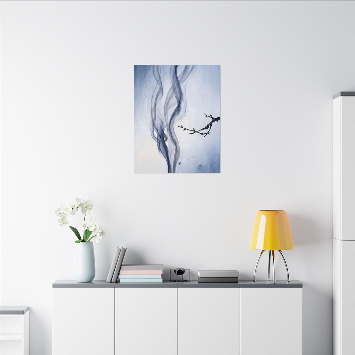 Incense Smoke Spring Canvas Art | Zen Tranquil Design