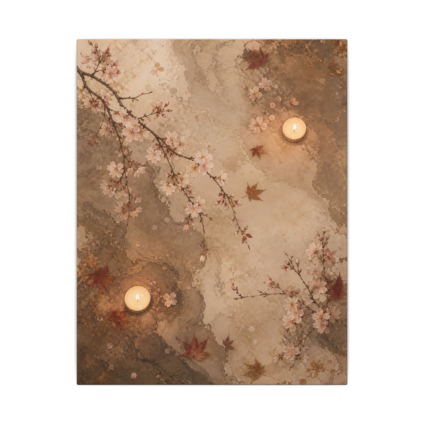 Cherry Blossom Canvas Art | Autumn Japandi Japanese Pattern Art
