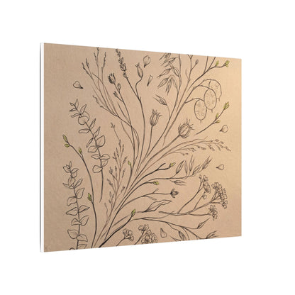 Dried Flowers Canvas Art | Spring Japandi Minimal Line Art