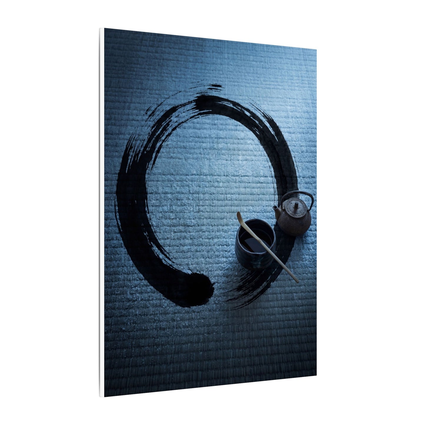 Winter Tea Ceremony Enso Canvas Art | Peaceful Decor