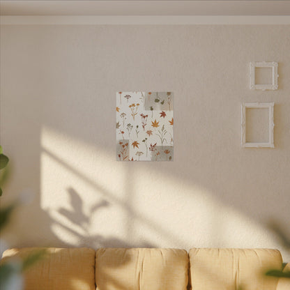 Autumn Dried Flowers Japanese Pattern Canvas Art | Elegant Decor