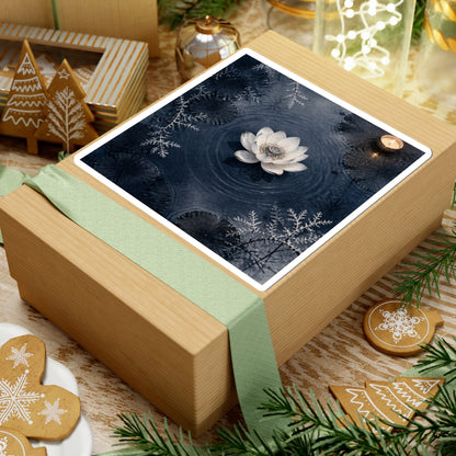 Peaceful Lotus Flower Sticker - Sumi E Zen
