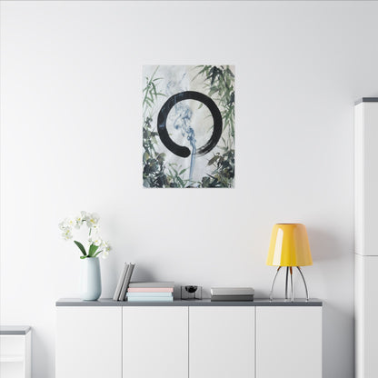 Zen Incense Smoke in Moonlight | Enso Canvas Art