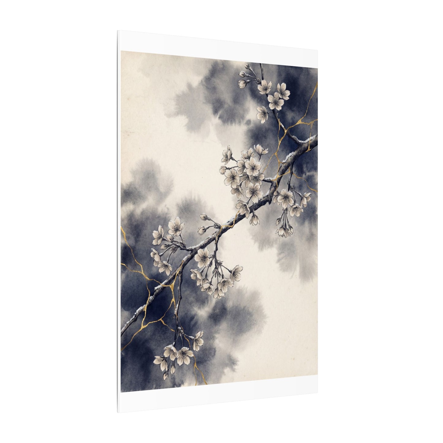 Ma Cherry Blossom Canvas Art - Kintsugi Gold Vein