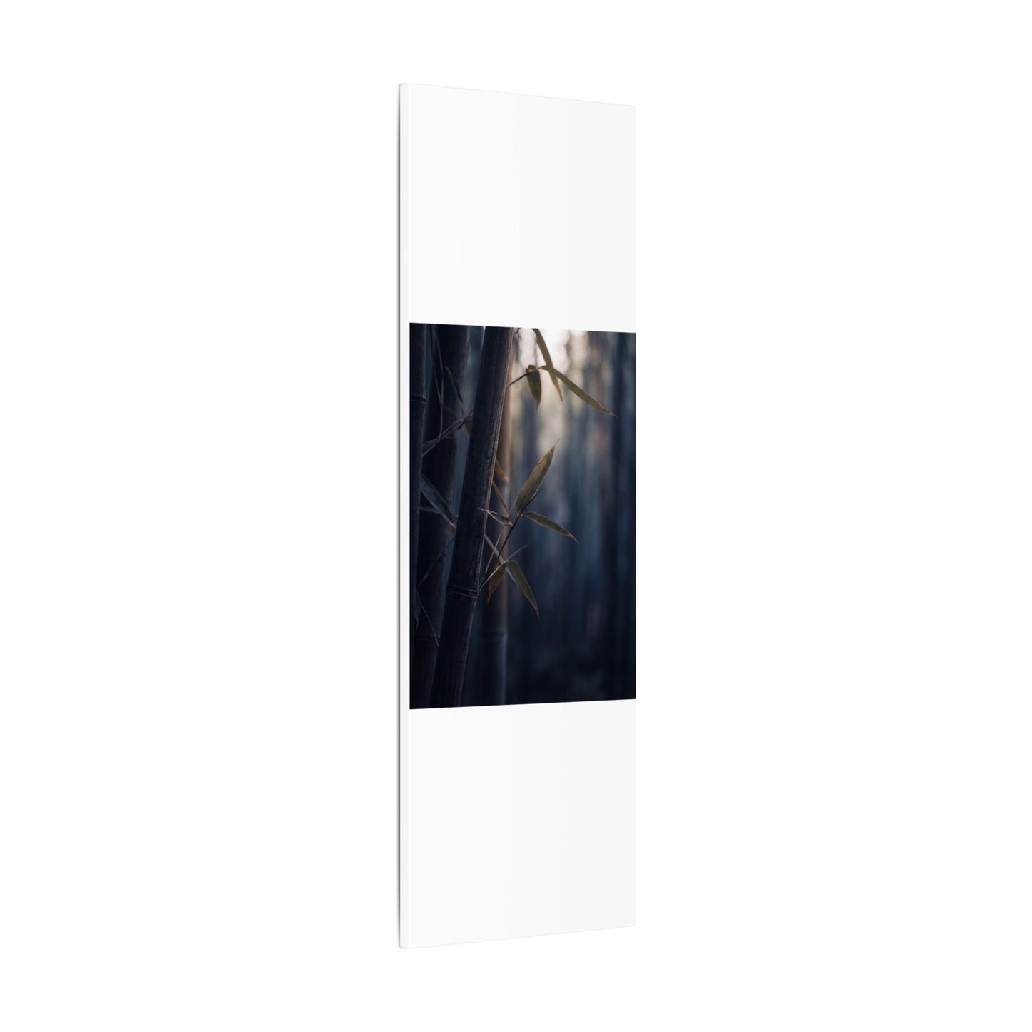 Dark Japandi Bamboo Grove in Dawn | Moody Minimal Canvas Art