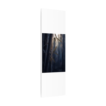 Dark Japandi Bamboo Grove in Dawn | Moody Minimal Canvas Art