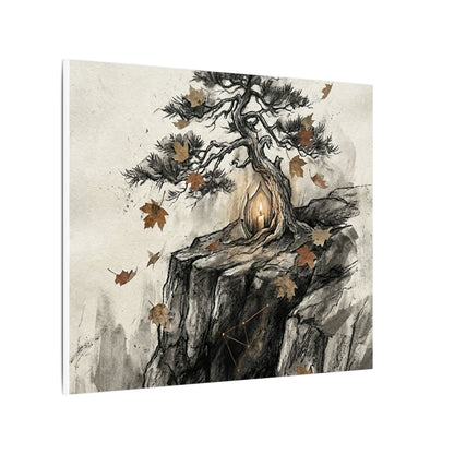 Pine Tree Autumn Canvas Art | Japandi Earthy Design