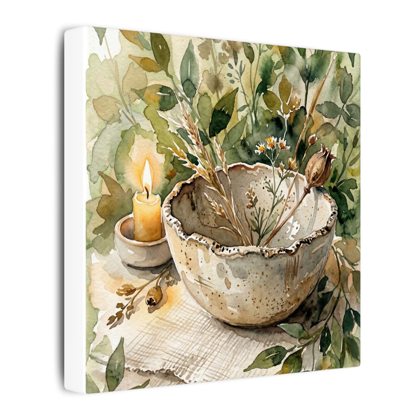 Ceramic Bowl Summer Canvas Art | Japandi Elegant Design