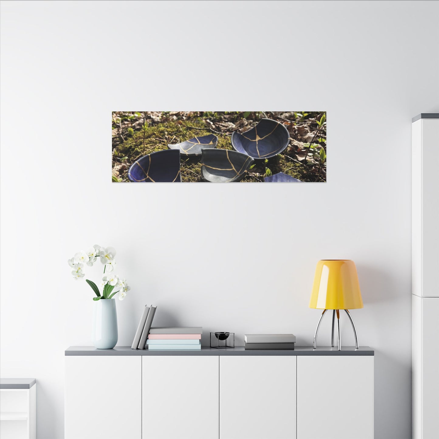 Philosophical Broken Pottery Canvas Art - Broken Beauty Kintsugi