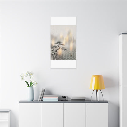 Pine Tree Canvas Art | Winter Japandi Japanese Pattern Art
