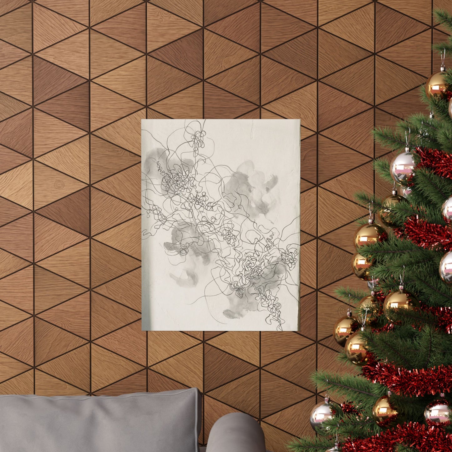 Datsuzoku Shadow Play Wall Art Print - Dark Japandi Dark Texture