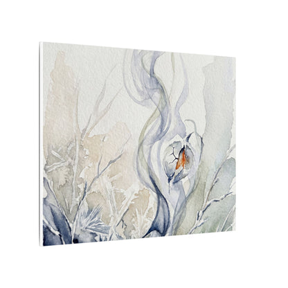 Earthy Incense Smoke Canvas Art - Watercolor Japandi