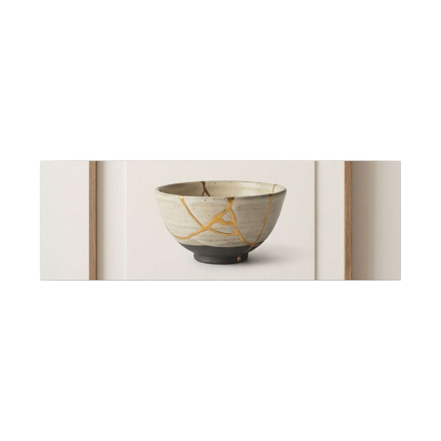 Kintsugi Charcoal Canvas Art Art Print