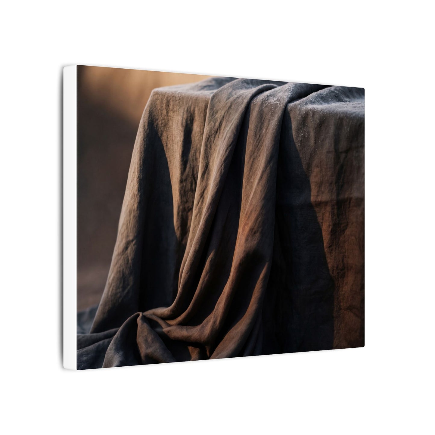 Silk Drape Canvas Art | Winter Dark Japandi Shadow Zen Art