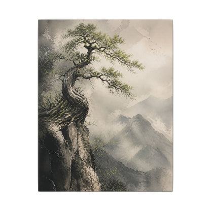 Spring Pine Tree Watercolor Canvas Art | Warm Decor