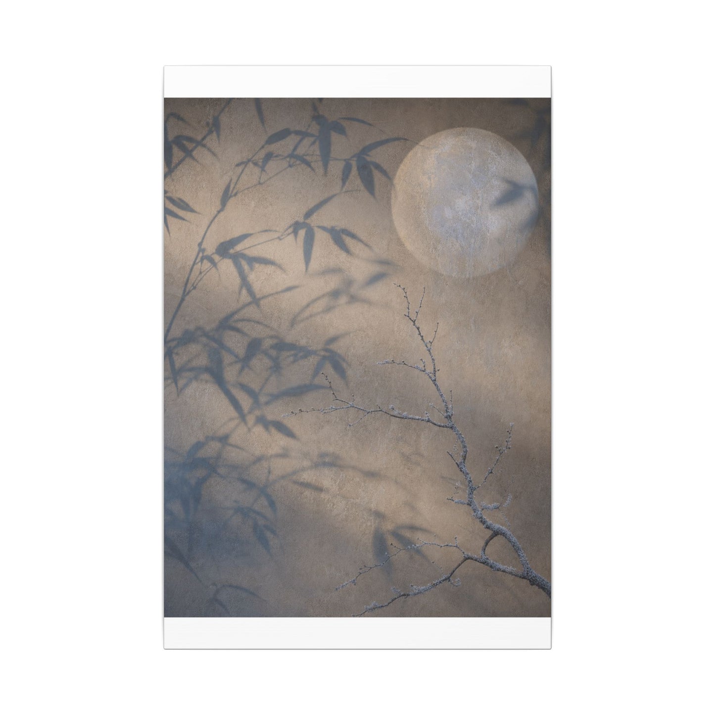 Shadow Play Canvas Art | Winter Japandi Japanese Pattern Art