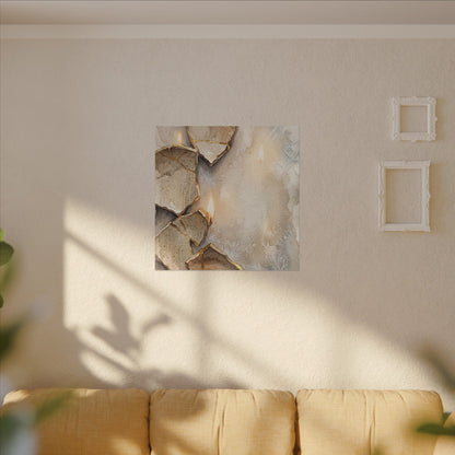 Broken Pottery Winter Canvas Art | Japandi Warm Design