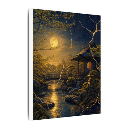 Spring Moonlit Garden Gold Vein Canvas Art | Resilient Decor