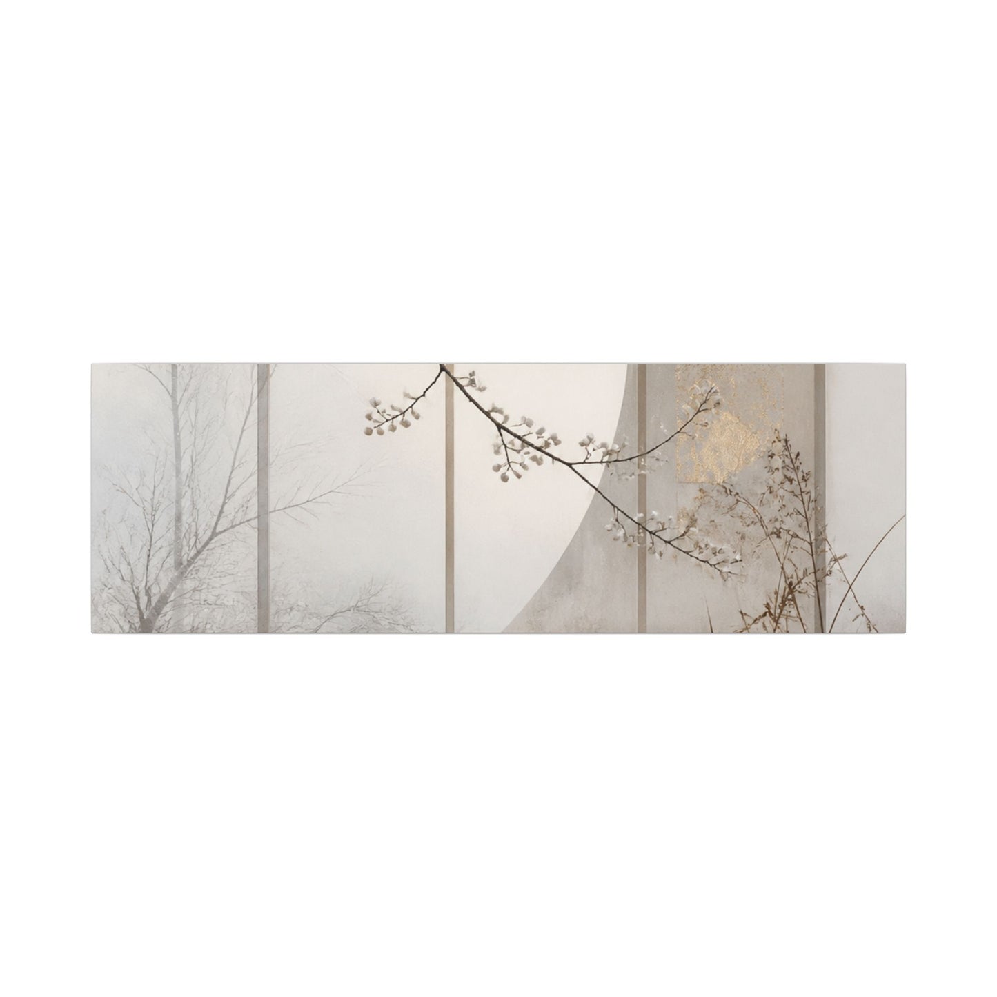 Winter Shoji Screen Japanese Pattern Canvas Art | Elegant Decor