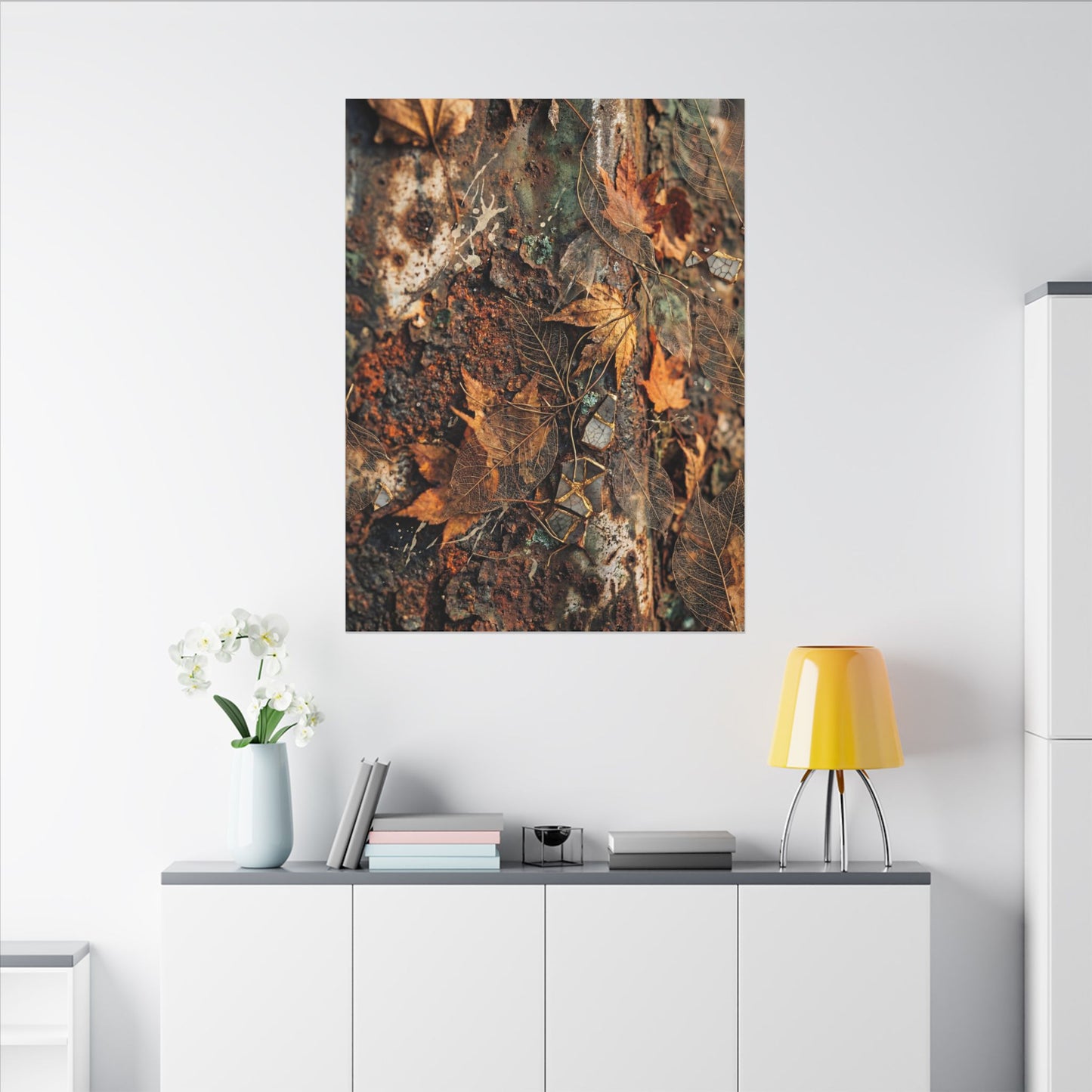 Rust Patina Canvas Art | Autumn Japandi Texture Art