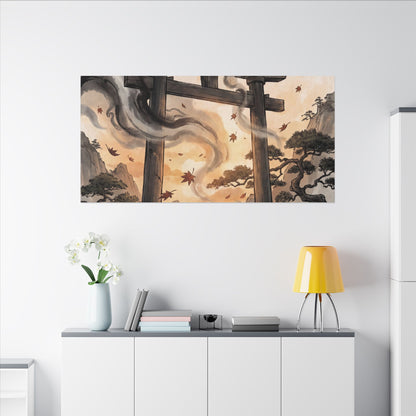 Torii Gate Ukiyo E Inspired Canvas Art | Serene Zen Art