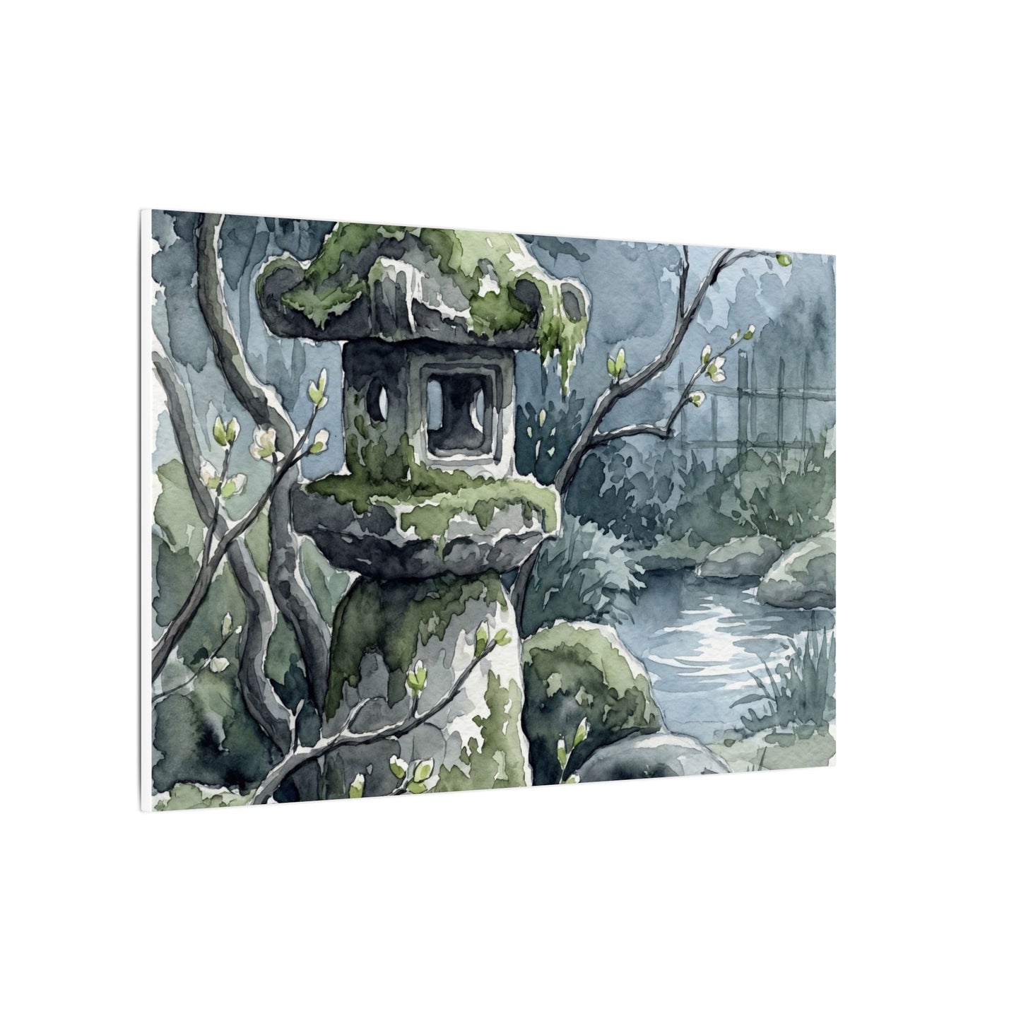 Moonlight Stone Lantern Canvas Art - Japandi Seijaku