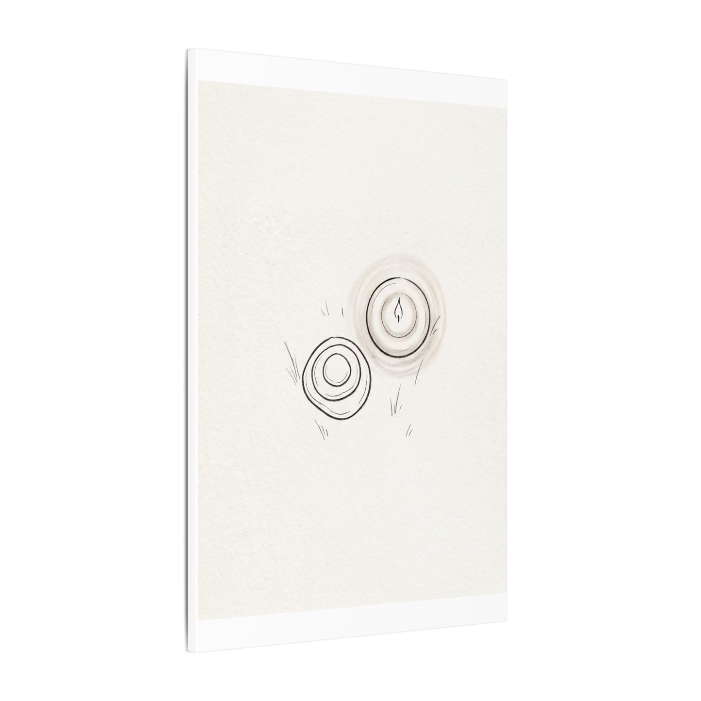 River Stones Canvas Art | Winter Japandi Minimal Line Art