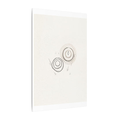 River Stones Canvas Art | Winter Japandi Minimal Line Art