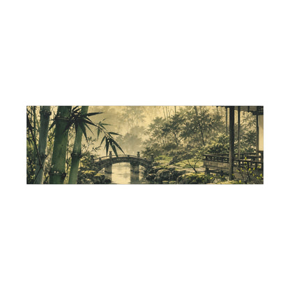 Moonlit Garden Sumi E Canvas Art | Calm Zen Art