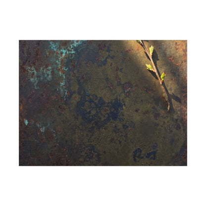 Golden Hour Rust Patina Canvas Art - Dark Japandi Ma