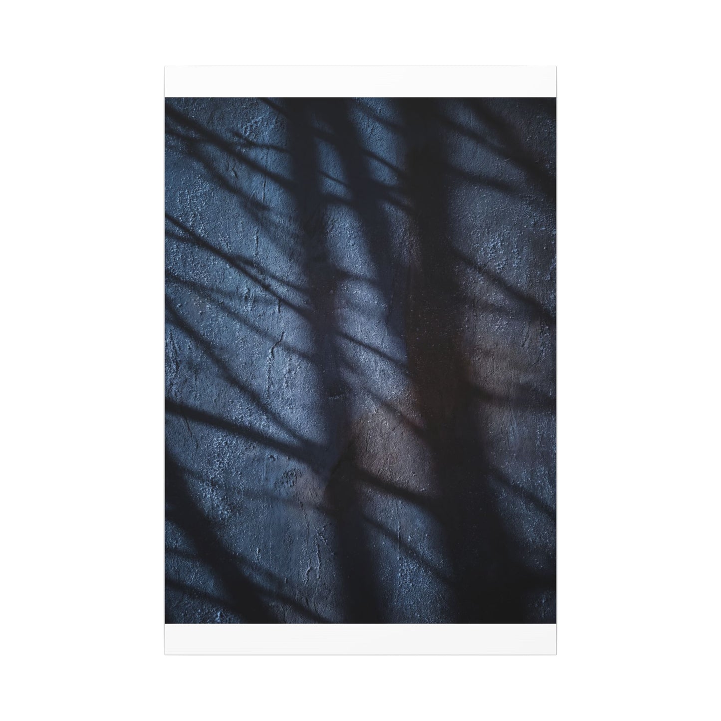 Dark Japandi Shadow Play in Moonlight | Moody Minimal Canvas Art
