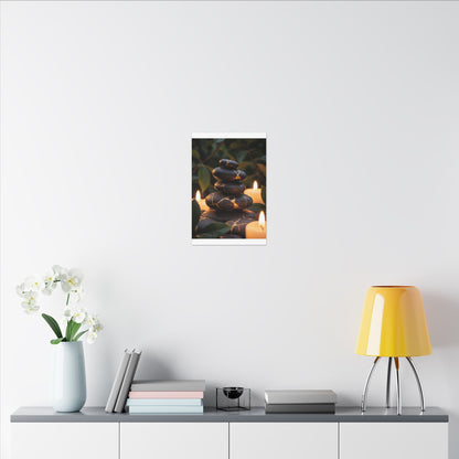 Summer River Stones Gold Vein Canvas Art | Philosophical Decor