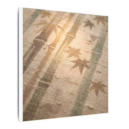 Autumn Bamboo Grove Japanese Pattern Canvas Art | Neutral Decor