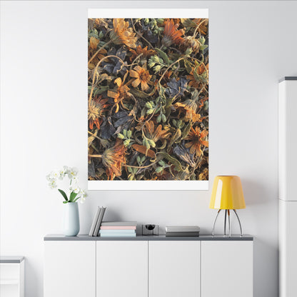 Spring Dried Flowers Japanese Pattern Canvas Art | Warm Decor