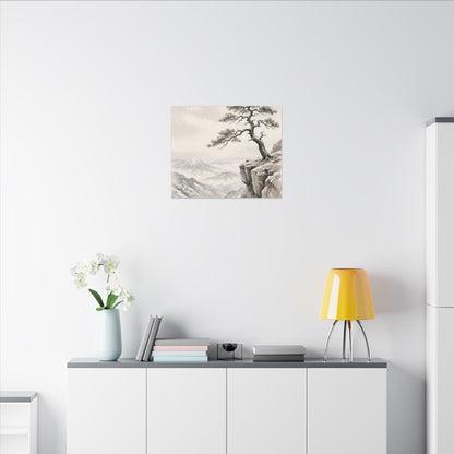 Seijaku Pine Tree Canvas Art - Japandi Japanese Pattern