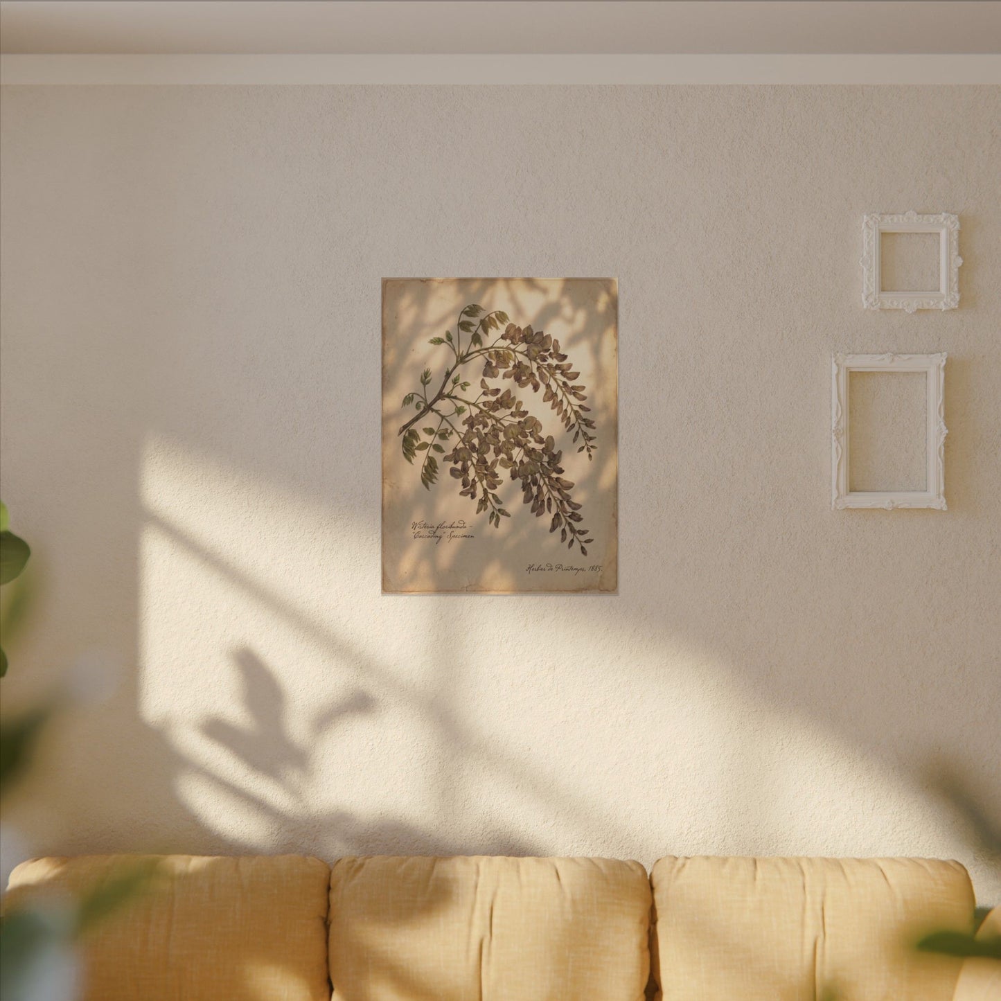Spring Wisteria Herbarium Canvas Art | Earthy Decor