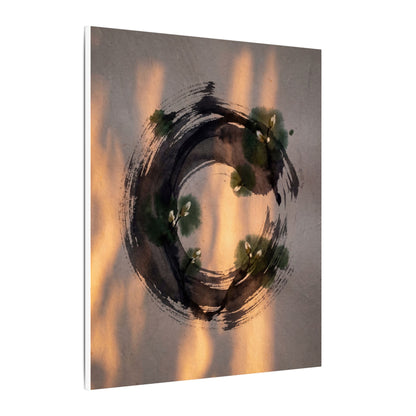 Ink Brushstroke Spring Canvas Art | Dark Japandi Bold Design