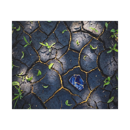 Cracked Earth Canvas Art | Spring Dark Japandi Moody Minimal Art