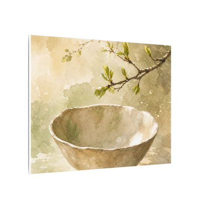 Warm Ceramic Bowl Canvas Art - Watercolor Japandi