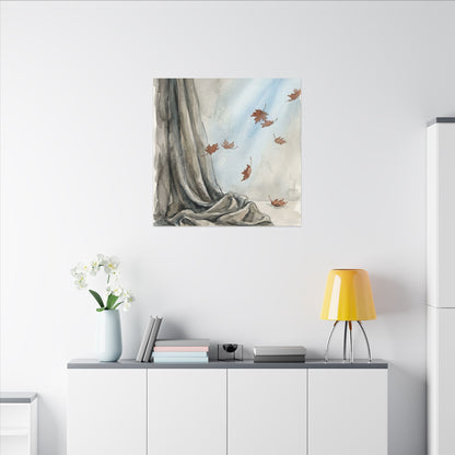 Ma Silk Drape Canvas Art - Japandi Watercolor