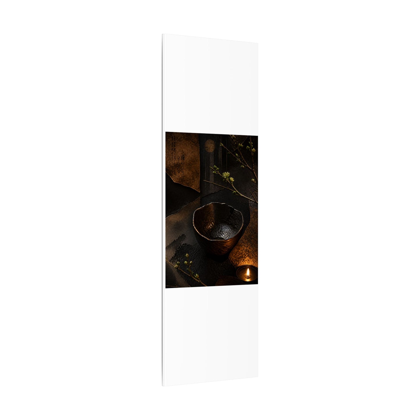 Atmospheric Ceramic Bowl Canvas Art - Shadow Zen Dark Japandi