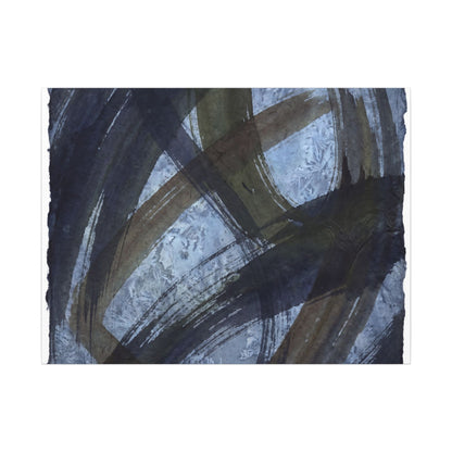Ink Brushstroke Canvas Art | Winter Dark Japandi Shadow Zen Art Art Print