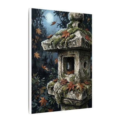 Shibui Stone Lantern Canvas Art - Japandi Minimal Line