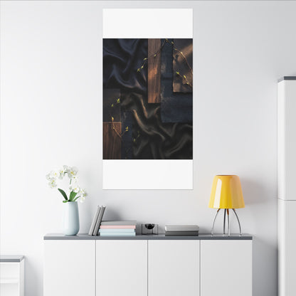 Silk Drape Spring Canvas Art | Dark Japandi Moody Design