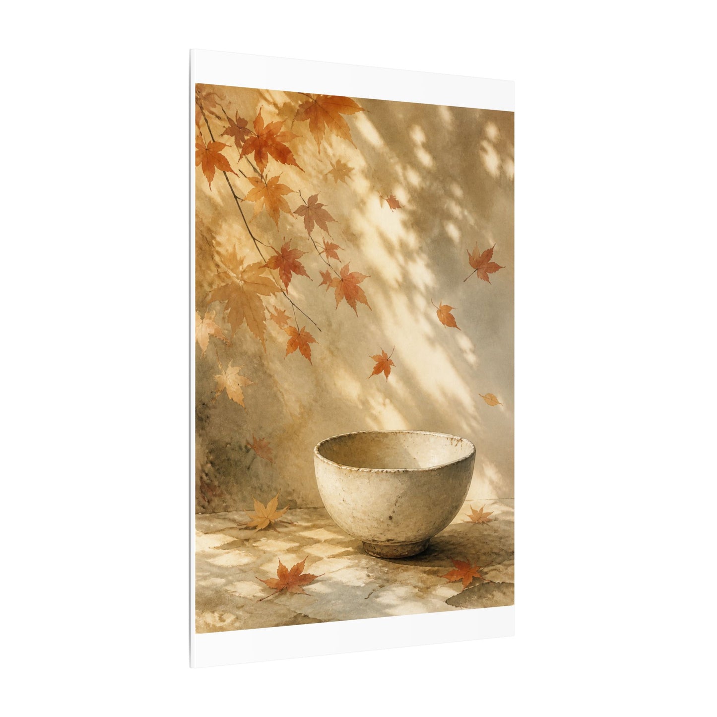 Japandi Ceramic Bowl in Dappled | Watercolor Canvas Art