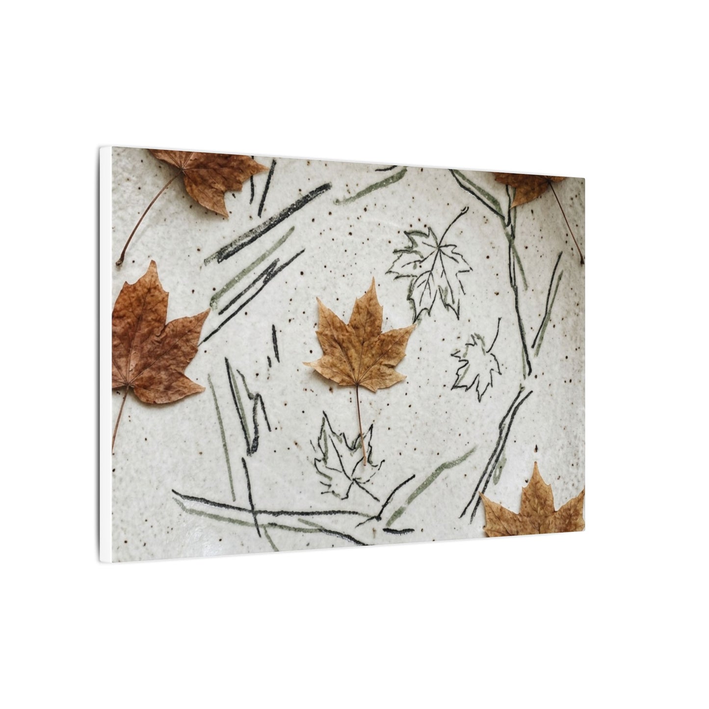 Ceramic Bowl Autumn Canvas Art | Japandi Elegant Design