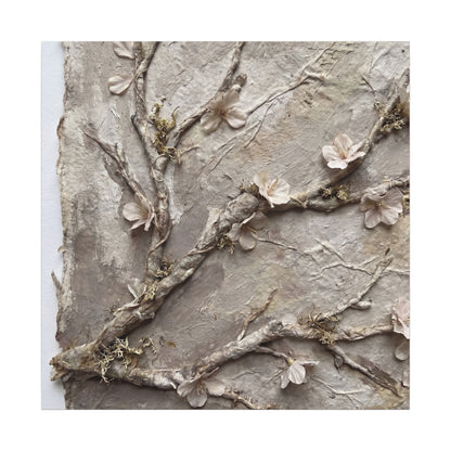 Summer Cherry Blossom Texture Canvas Art | Earthy Decor