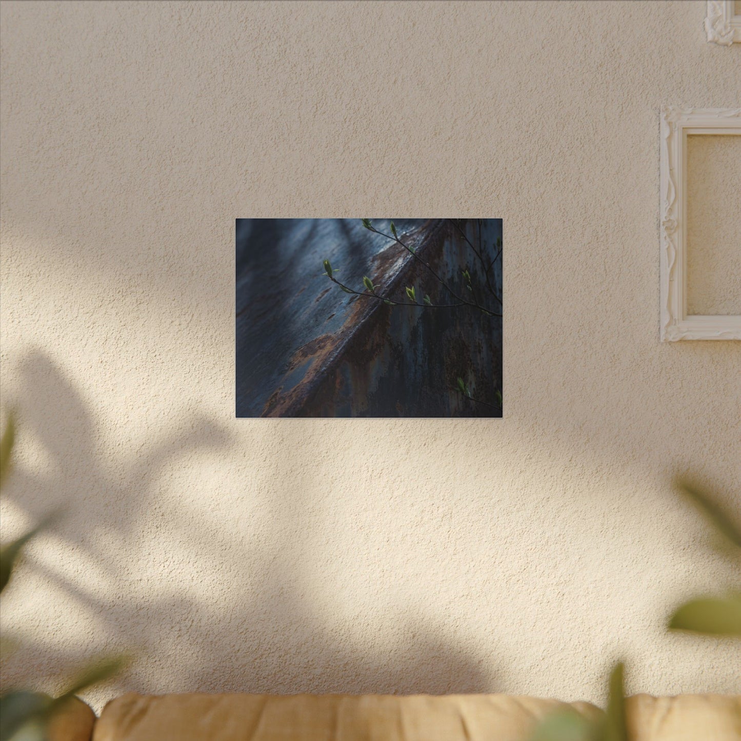 Rust Patina Canvas Art | Spring Dark Japandi Shadow Zen Art