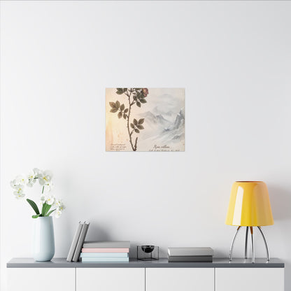 Winter Mountain Mist Herbarium Canvas Art | Earthy Decor