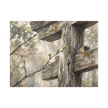 Torii Gate Spring Canvas Art | Japandi Neutral Design